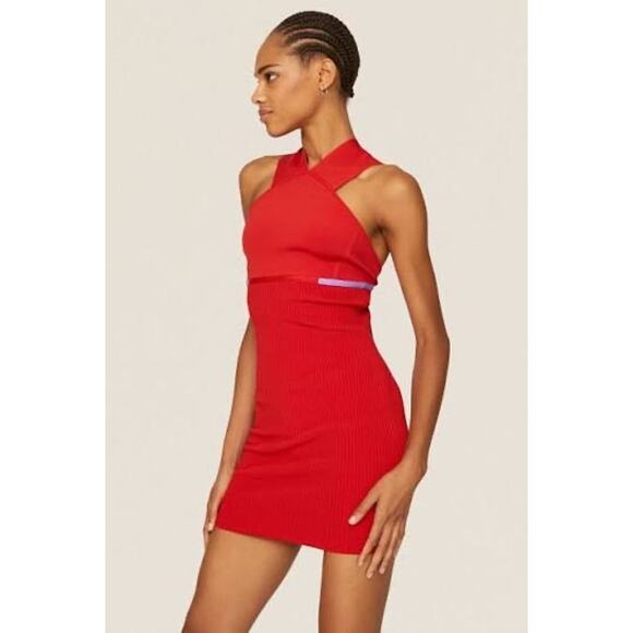 Hervé By Hervé Léger High Neck Bandage Dress Size Large - Picture 5 of 9